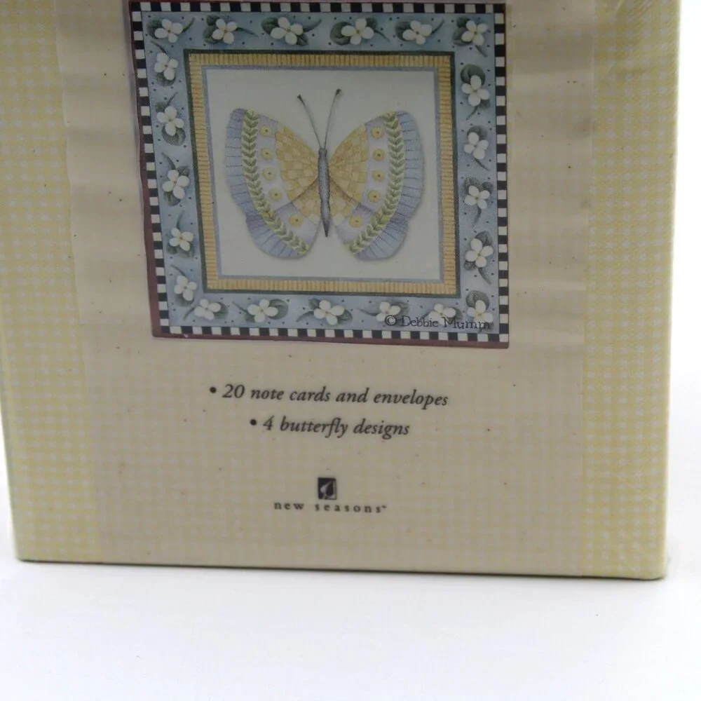 Debbie Mumm Butterflies 20 Note Cards & Envelopes 4 Butterfly Designs Vtg NOS